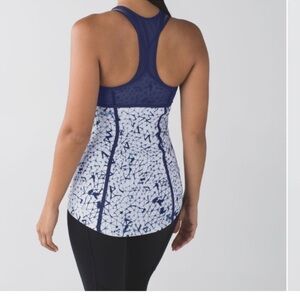 LULULEMON Pedal Pace Tank in Star Crushed Silver Fox Deep Navy / Deep Navy Sz 10